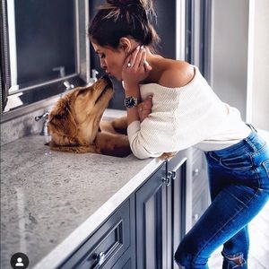 Cream/white off the shoulder sweater